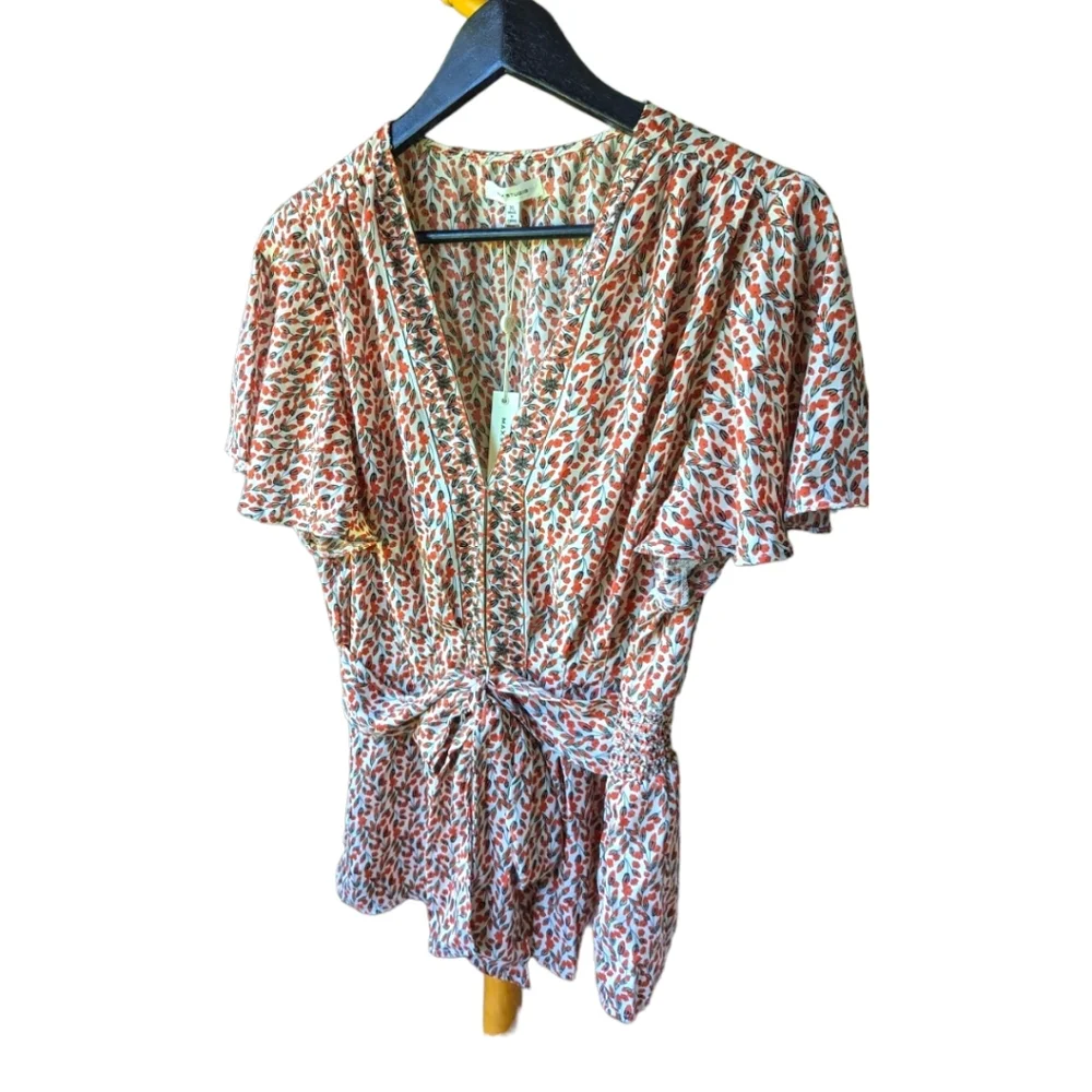 Max Studio Ruffle Top Spring Blouse in Sz XL - Picture 4 of 4